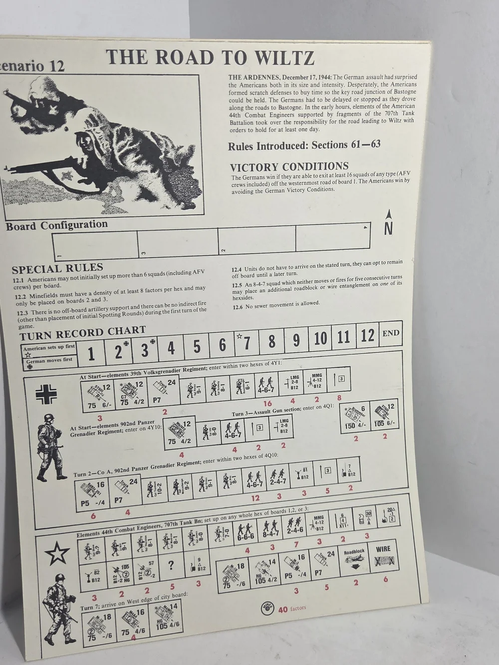 Vintage Squad Leader Board Game Avalon Hill 1977 4th Edition WWII Wargame